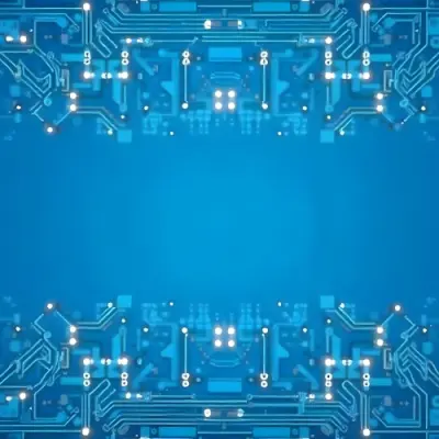 Blue Background With A Circuit Board Pattern The Lines Are White And There Are Small Dots Of Light At The Intersections 14 3441