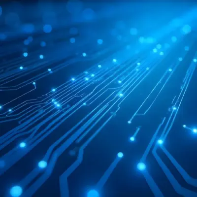 Blue Background With A Circuit Board Pattern The Lines Are White And There Are Small Dots Of Light At The Intersections 17 2321