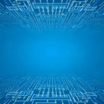 Blue Background With A Circuit Board Pattern The Lines Are White And There Are Small Dots Of Light At The Intersections 26 233f
