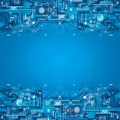 Blue Background With A Circuit Board Pattern The Lines Are White And There Are Small Dots Of Light At The Intersections 42 Da34