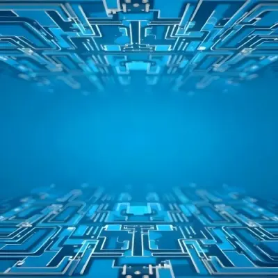 Blue Background With A Circuit Board Pattern The Lines Are White And There Are Small Dots Of Light At The Intersections 6 0dcf
