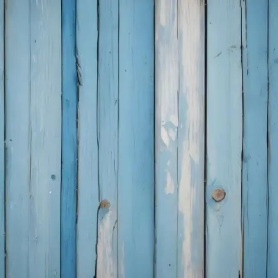 Blue Painted Wooden Planks With Peeling Paint Horizontal Arrangement Weathered Texture Rustic Charm Vintage Aesthetic Close Up Shot Natural Light Aged Appearance 16 482d