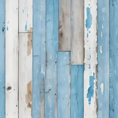 Blue Painted Wooden Planks With Peeling Paint Horizontal Arrangement Weathered Texture Rustic Charm Vintage Aesthetic Close Up Shot Natural Light Aged Appearance 27 Dc54