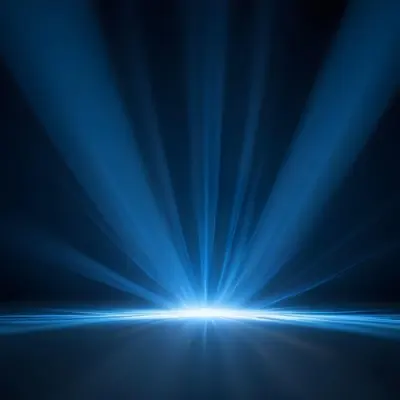 Blue Rays Of Light Emanating From The Ground The Light Is Bright And Intense The Background Is Dark And Blurry Creating A Sense Of Depth 12 C0db