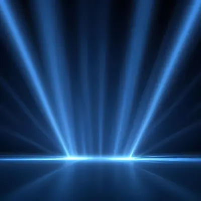 Blue Rays Of Light Emanating From The Ground The Light Is Bright And Intense The Background Is Dark And Blurry Creating A Sense Of Depth 9 04ff