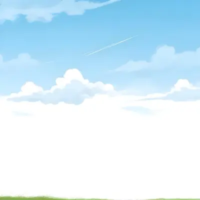Blue Sky With Some Clouds And Green Grass At The Bottom White Background Vector Art Simple Illustration 17 4181
