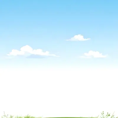 Blue Sky With Some Clouds And Green Grass At The Bottom White Background Vector Art Simple Illustration 24 1bbb