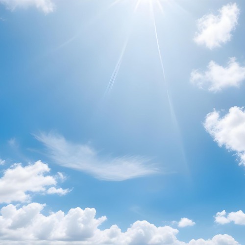 Bright Blue Sky With Fluffy White Clouds And Sunlight Beams Clear Night Sky With No Clouds And Harsh Sunlight 12 3d02