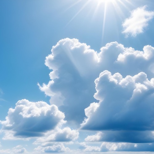 Bright Blue Sky With Fluffy White Clouds And Sunlight Beams Clear Night Sky With No Clouds And Harsh Sunlight 14 Cc24