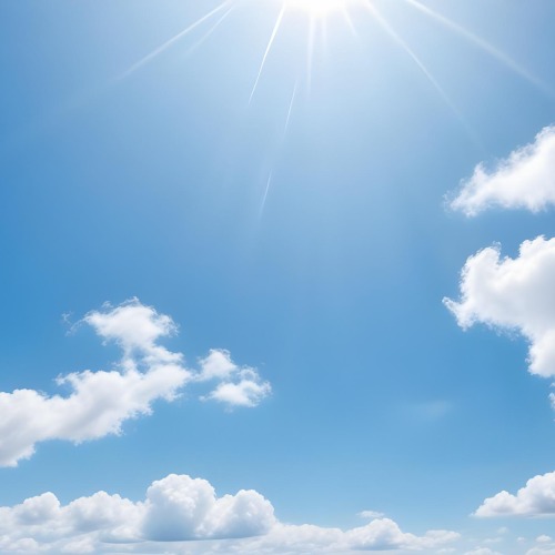 Bright Blue Sky With Fluffy White Clouds And Sunlight Beams Clear Night Sky With No Clouds And Harsh Sunlight 2 1ed9