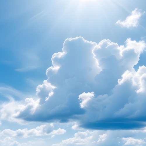 Bright Blue Sky With Fluffy White Clouds And Sunlight Beams Clear Night Sky With No Clouds And Harsh Sunlight 4 Fd8f