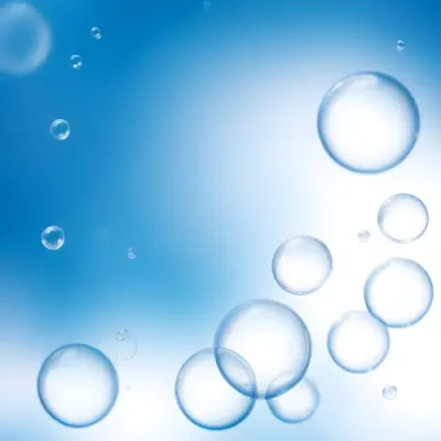 Digital Painting Bubbles Of Different Sizes Floating In The Air Some Of Them Are Grouped Together Light Blue Background With Some Blue Spots Bold And Slim Lines Brush Strokes 16 4a0a