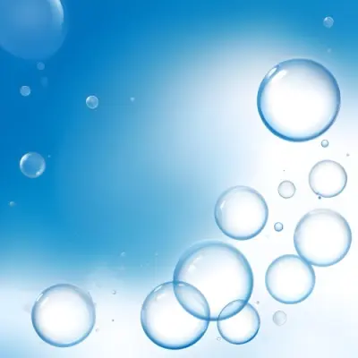 Digital Painting Bubbles Of Different Sizes Floating In The Air Some Of Them Are Grouped Together Light Blue Background With Some Blue Spots Bold And Slim Lines Brush Strokes 27 B716