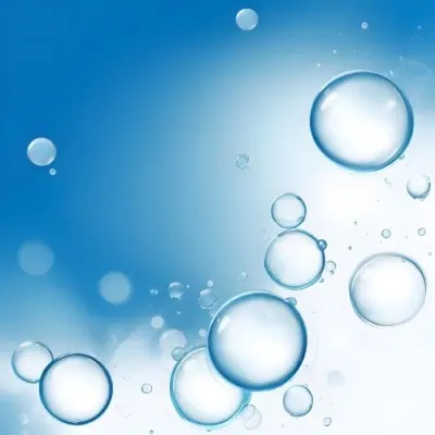 Digital Painting Bubbles Of Different Sizes Floating In The Air Some Of Them Are Grouped Together Light Blue Background With Some Blue Spots Bold And Slim Lines Brush Strokes 35 0034