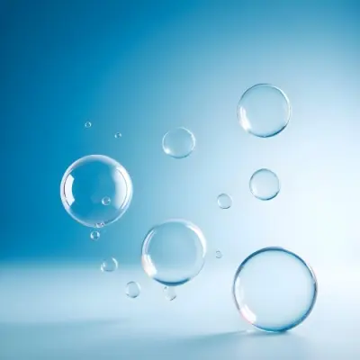Digital Painting Bubbles Of Different Sizes Floating In The Air Some Of Them Are Grouped Together Light Blue Background With Some Blue Spots Bold And Slim Lines Brush Strokes 36 B042