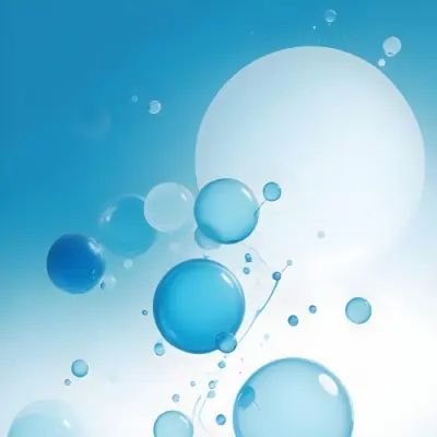 Digital Painting Bubbles Of Different Sizes Floating In The Air Some Of Them Are Grouped Together Light Blue Background With Some Blue Spots Bold And Slim Lines Brush Strokes 37 4051