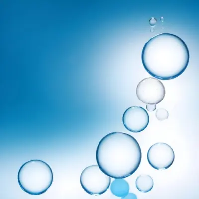Digital Painting Bubbles Of Different Sizes Floating In The Air Some Of Them Are Grouped Together Light Blue Background With Some Blue Spots Bold And Slim Lines Brush Strokes 4 B7d3