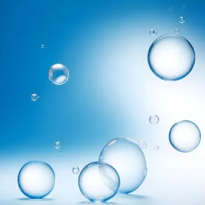 Digital Painting Bubbles Of Different Sizes Floating In The Air Some Of Them Are Grouped Together Light Blue Background With Some Blue Spots Bold And Slim Lines Brush Strokes 45 D8c8