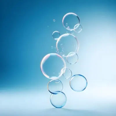 Digital Painting Bubbles Of Different Sizes Floating In The Air Some Of Them Are Grouped Together Light Blue Background With Some Blue Spots Bold And Slim Lines Brush Strokes 50 4fa8