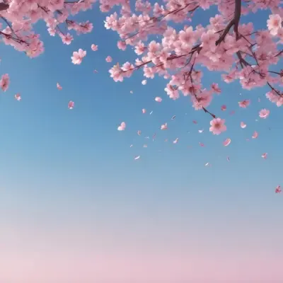 Digital Painting Cherry Blossom Branches With Pink Flowers On A Pink Background Some Petals Falling Soft And Delicate Spring Season Japanese Art Style Pastel Colors Bold And Slim Lines Brush Strokes 55 08c9