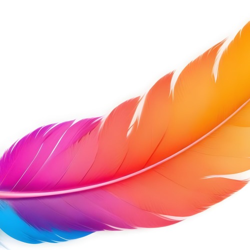 Digital Painting Colorful Feathers In Shades Of Pink Orange And Blue Against A White Background Bold And Slim Lines Brush Strokes 17 C96c