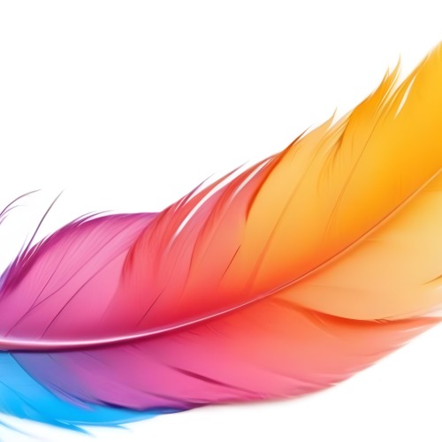 Digital Painting Colorful Feathers In Shades Of Pink Orange And Blue Against A White Background Bold And Slim Lines Brush Strokes 18 C384