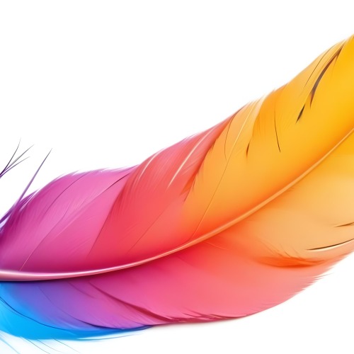 Digital Painting Colorful Feathers In Shades Of Pink Orange And Blue Against A White Background Bold And Slim Lines Brush Strokes 24 F58d