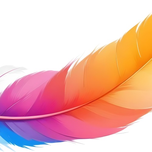 Digital Painting Colorful Feathers In Shades Of Pink Orange And Blue Against A White Background Bold And Slim Lines Brush Strokes 41 552e