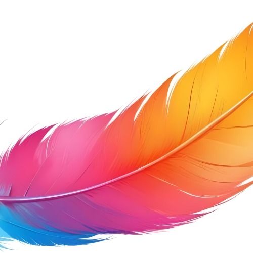 Digital Painting Colorful Feathers In Shades Of Pink Orange And Blue Against A White Background Bold And Slim Lines Brush Strokes 46 Fe7c