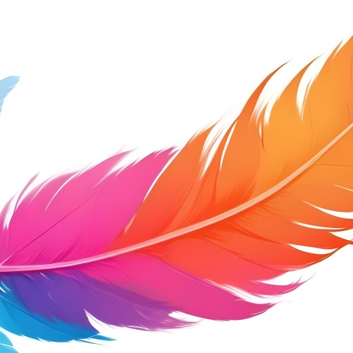 Digital Painting Colorful Feathers In Shades Of Pink Orange And Blue Against A White Background Bold And Slim Lines Brush Strokes 47 8d67