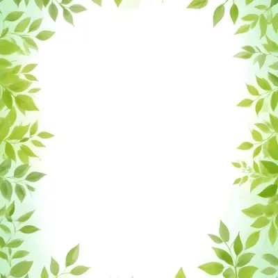 Digital Painting Green Leaves Frame