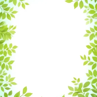 Digital Painting Green Leaves Frame With Green Background Light Green Color Nature Plant Leaf Branch Botanical Foliage Decoration Border Spring Summer Bold And Slim Lines Brush Strokes 13 Ad9b