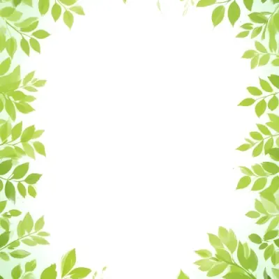 Digital Painting Green Leaves Frame With Green Background Light Green Color Nature Plant Leaf Branch Botanical Foliage Decoration Border Spring Summer Bold And Slim Lines Brush Strokes 23 B12d