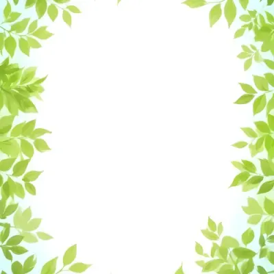 Digital Painting Green Leaves Frame With Green Background Light Green Color Nature Plant Leaf Branch Botanical Foliage Decoration Border Spring Summer Bold And Slim Lines Brush Strokes 24 A59f