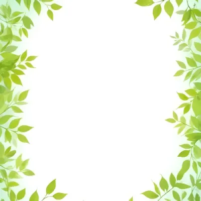 Digital Painting Green Leaves Frame With Green Background Light Green Color Nature Plant Leaf Branch Botanical Foliage Decoration Border Spring Summer Bold And Slim Lines Brush Strokes 33 E033