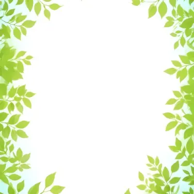 Digital Painting Green Leaves Frame With Green Background Light Green Color Nature Plant Leaf Branch Botanical Foliage Decoration Border Spring Summer Bold And Slim Lines Brush Strokes 7 67f6