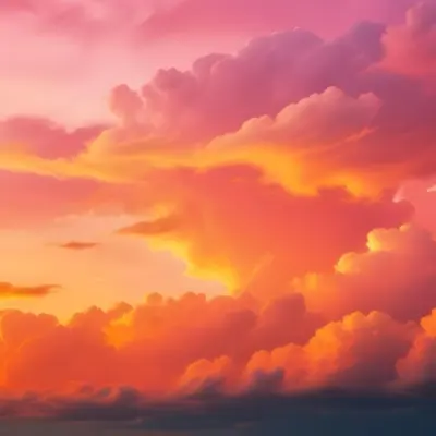 Dramatic Sunset Sky With Vibrant Orange Pink And Yellow Clouds 1 D284