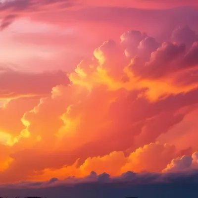 Dramatic Sunset Sky With Vibrant Orange Pink And Yellow Clouds 2 F4a9