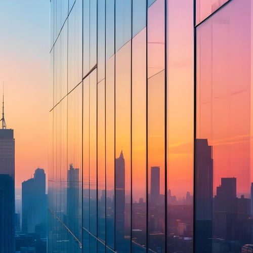 Glass Building Reflecting The City At Sunset 10 925b