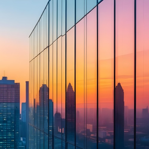 Glass Building Reflecting The City At Sunset 11 2aa7
