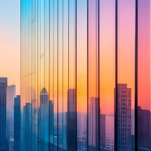 Glass Building Reflecting The City At Sunset 23 9a0e