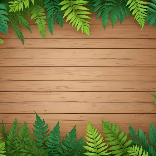 Green Leaves And Fern Leaves