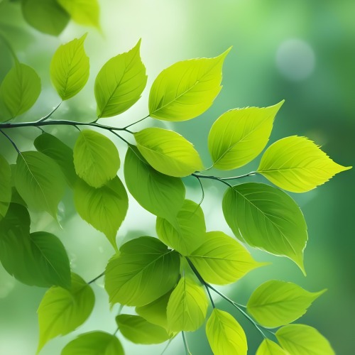 Green Leaves With A Blurred Background Bright And Vibrant Natural Lighting Bokeh Effect Nature Photography Close Up Shot Fresh And Natural Spring Or Summer Theme 15 77cd