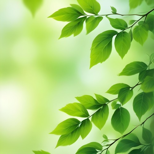 Green Leaves With A Blurred Background Bright And Vibrant Natural Lighting Bokeh Effect Nature Photography Close Up Shot Fresh And Natural Spring Or Summer Theme 8 7087