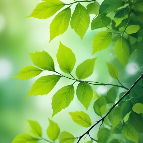 Green Leaves With A Blurred Background Bright And Vibrant Natural Lighting Bokeh Effect Nature Photography Close Up Shot Fresh And Natural Spring Or Summer Theme 9 D9f9