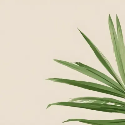 Green Palm Leaf On A Beige Background Minimalist Style Bright And Clean Simple Composition Natural Light Tropical Vibe Fresh And Vibrant Botanical Theme 18 204c