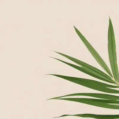 Green Palm Leaf On A Beige Background Minimalist Style Bright And Clean Simple Composition Natural Light Tropical Vibe Fresh And Vibrant Botanical Theme 35 978e