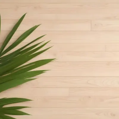Green Palm Leaf On A Light Brown Wooden Background Tropical Vibrant Natural Fresh Minimalist Clean Bright Summer Botanical Organic Simple 58 Dd91