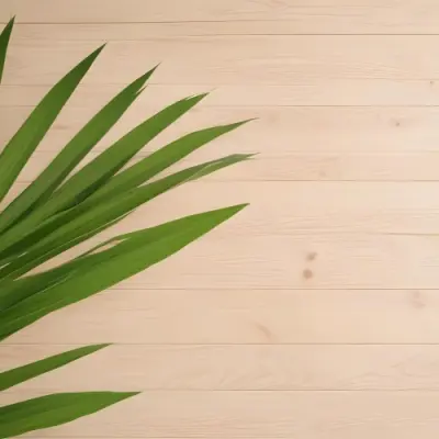 Green Palm Leaf On A Light Brown Wooden Background Tropical Vibrant Natural Fresh Minimalist Clean Bright Summer Botanical Organic Simple 59 395e