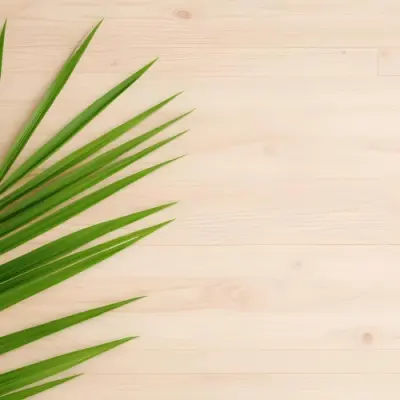 Green Palm Leaf On A Light Brown Wooden Background Tropical Vibrant Natural Fresh Minimalist Clean Bright Summer Botanical Organic Simple 6 C460